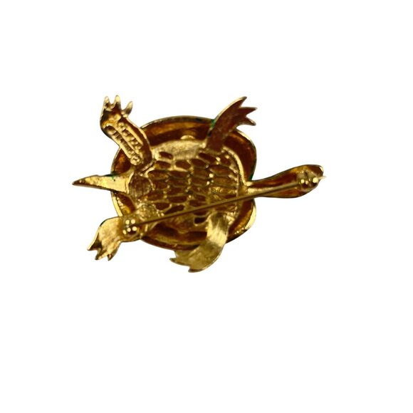 Vintage Marcel Boucher Enamel Blue Green Turtle Pin Brooch Signed - Picture 3 of 4